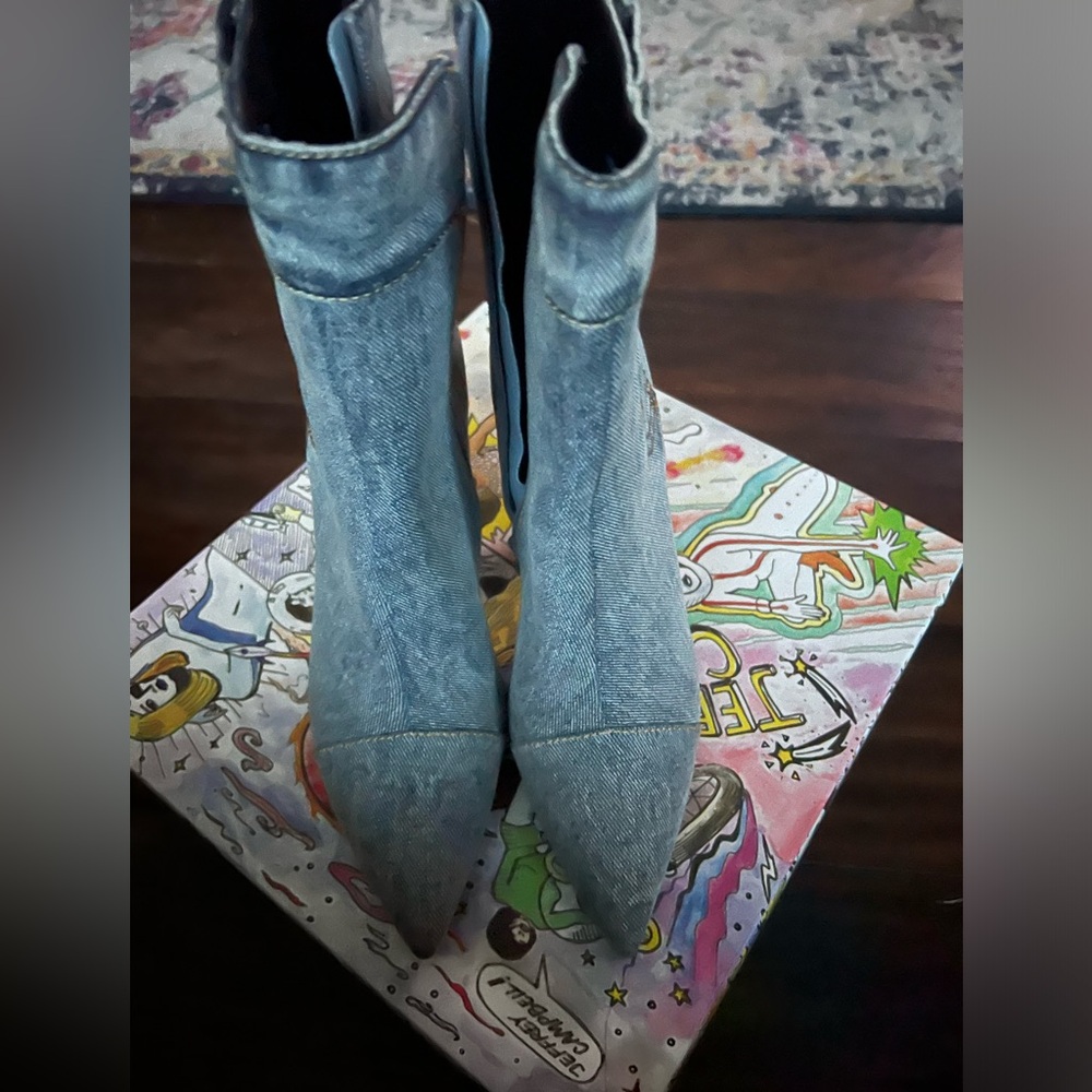 Denim Jeffery Campbell booties. Worn one time. - Picture 2 of 4
